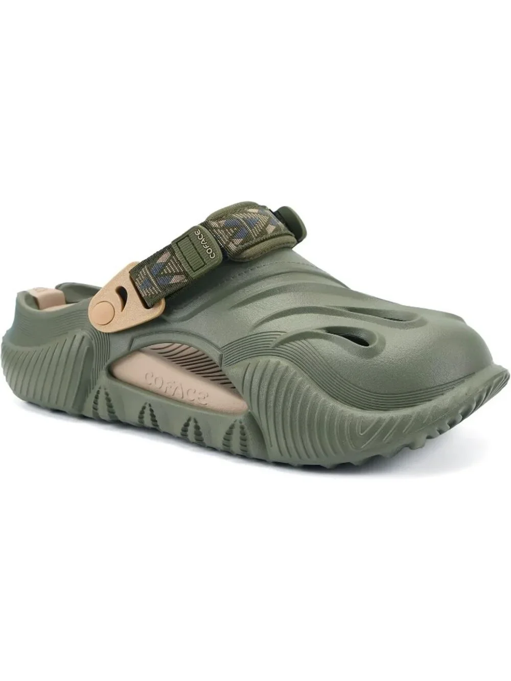 Men's Green Beige Recovery Clogs Comfortable Orthopedic Mules Thick Sandal Shoes